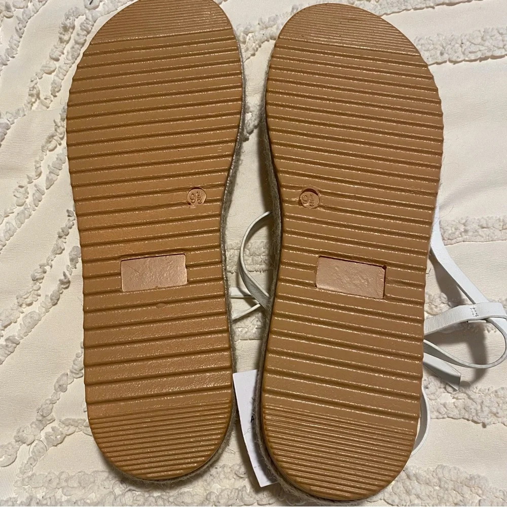 Women’s Strappy Ankle-Wrap Sandals in Cream - Picture 9 of 11